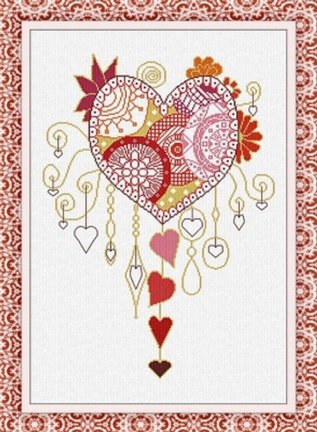 AAN428 Cuori in festa (Hearts in Celebration); Alessandra Adelaide Needleworks