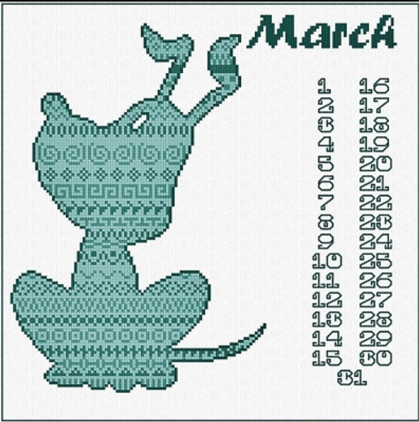 AAN476 March - Dog - AAN Calenda Alessandra Adelaide Needleworks