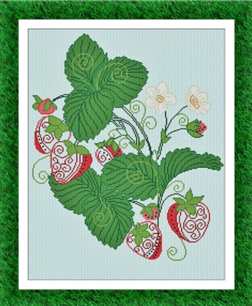 AAN490 Strawberries Alessandra Adelaide Needleworks