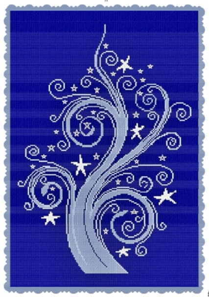 AAN659 Albero Delle Stelle (Tree of Stars) 140x201 Alessandra Adelaide Needleworks