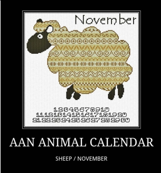 AAN520 November - Sheep - AAN Calendar Alessandra Adelaide Needleworks