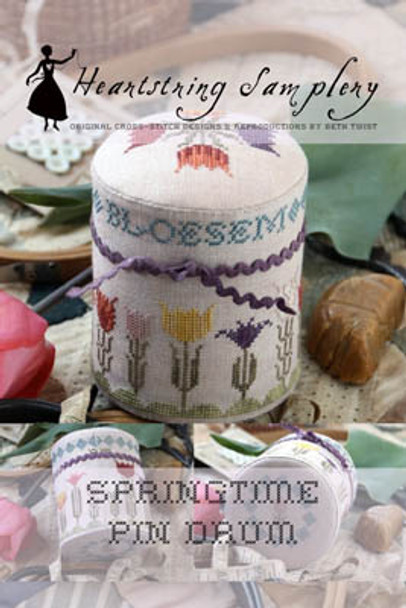 Springtime Pin Drum 178w x 62h by Heartstring Samplery 21-1580 YT