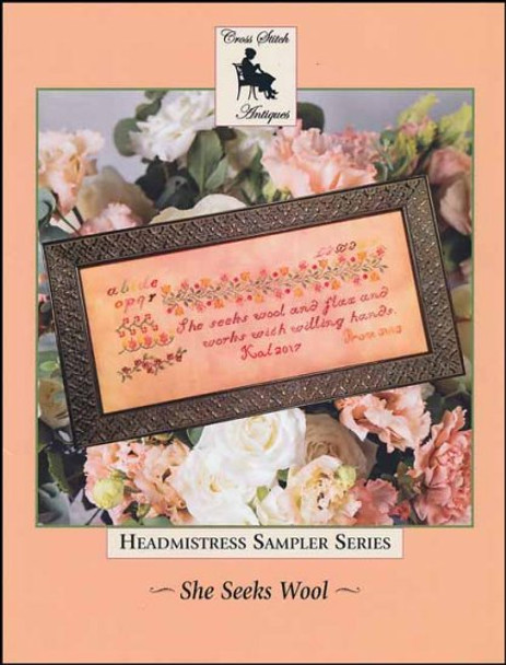 YT She Seeks Wool 258W x 90H Cross Stitch Antiques