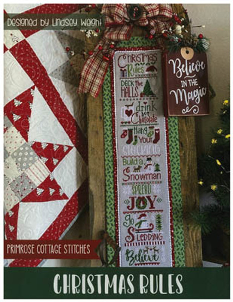 Christmas Rules 53w x 300h  by Primrose Cottage Stitches 21-1491 YT