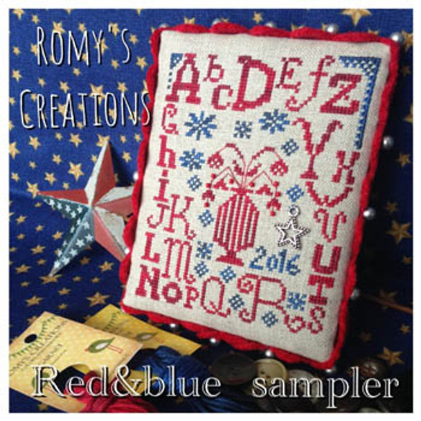 Red & Blue Sampler 65 x 80 by Romy's Creations 21-1754 YT