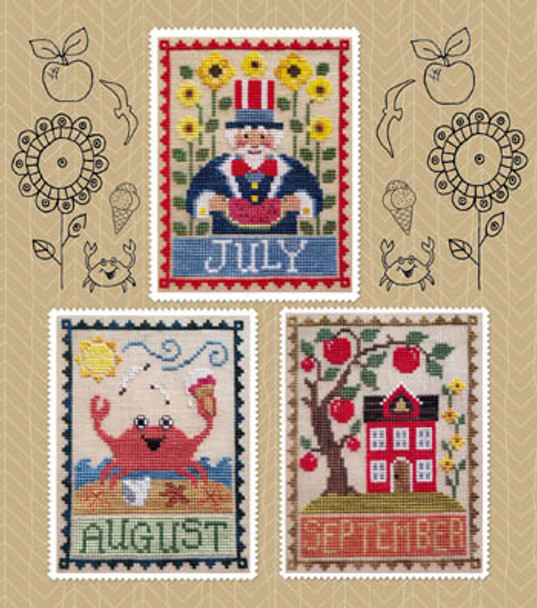 Monthly Trios 58w x 78h - July, August,September by Waxing Moon Designs 21-1226 YT