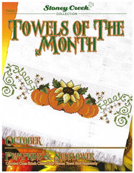 Towels Of The Month - October Pumpkins & Sunflower (TM032) 140w x 35h by Stoney Creek Collection 20-2853