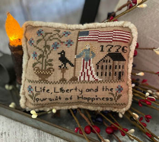 Flag Of Liberty Pillow by Mani Di Donna H21-1785