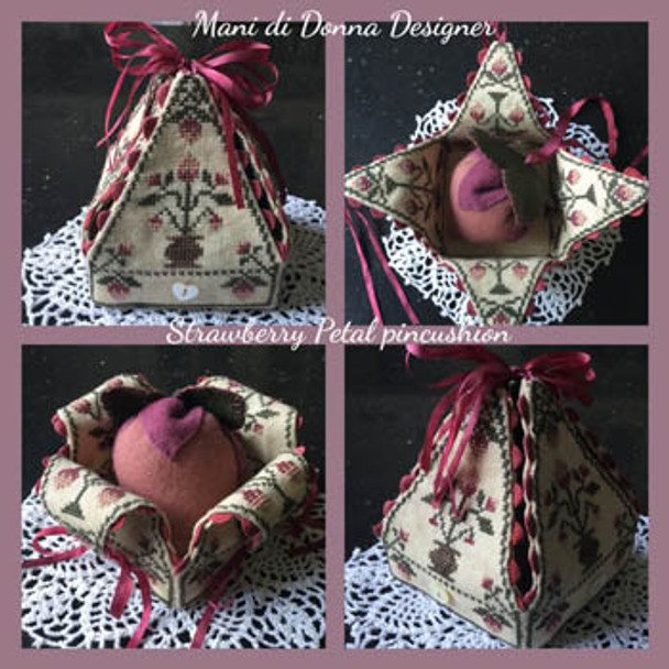 Strawberry Petal Pincushion by Mani Di Donna H20-2114