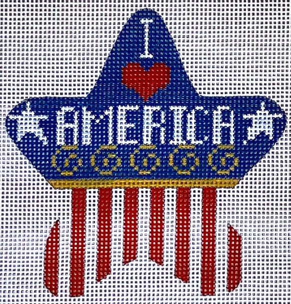 CH-427 I Love America Star 3 3⁄4 x 4  18 Mesh CH Designs