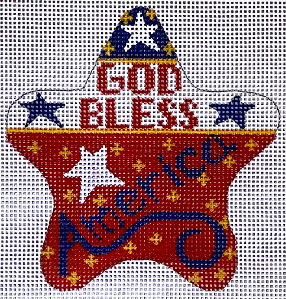 CH-425 God Bless America Star 3 3⁄4 x 4  18 Mesh CH Designs