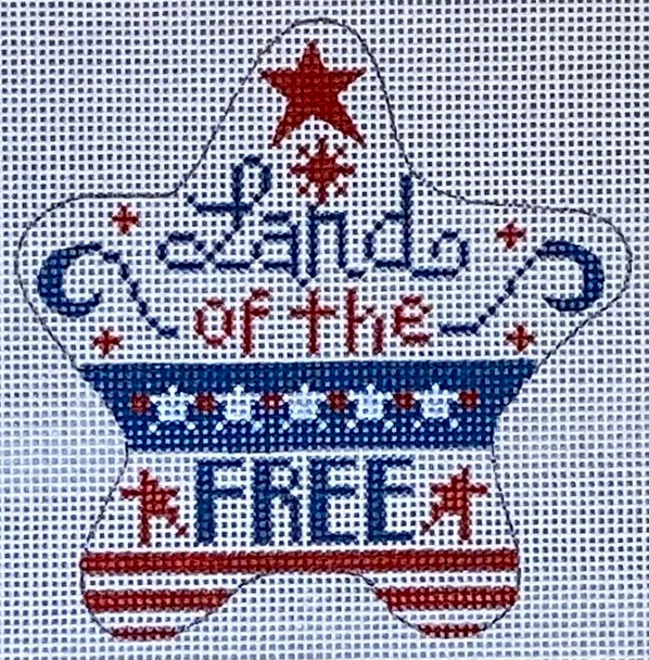 CH-423 Land of the Free Star 3 3⁄4 x 4  18 Mesh CH Designs