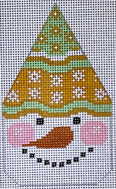 CH-504 Snowman Face - Peach/Green Hat 2 1⁄2x4 1⁄4 18 Mesh CH Designs