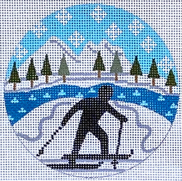 CH-818 Skiing 4" Round 18 Mesh CH Designs