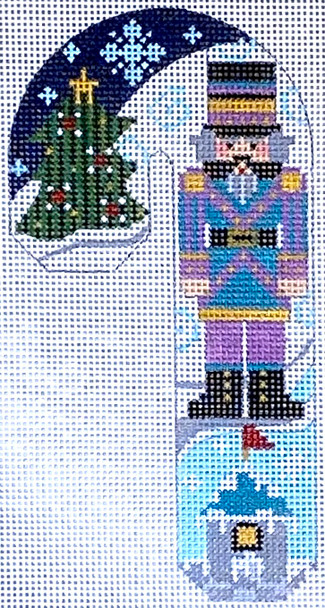 CH-694 Teal and Purple Nutcracker Candy Cane 2 7⁄8 x 5 1⁄4 18 Mesh CH Designs