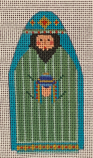 CH-442 Nativity Wise Man Green 21⁄2 x 41⁄2 18 Mesh CH Designs