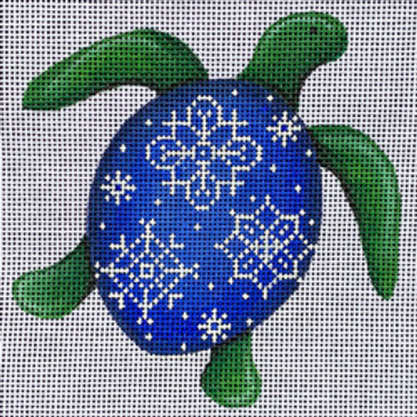 87203	MIN	turtle with snowflakes  4.5 x 4.5 18 Mesh Patti Mann