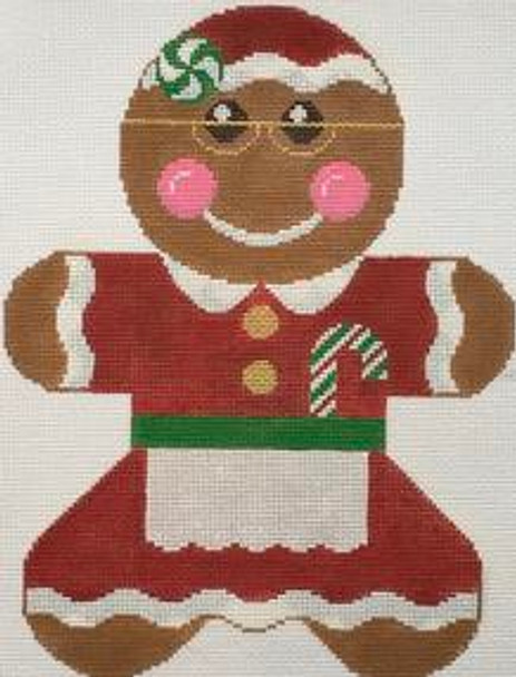 RD 309 Giant Gingerbread Mrs Claus 13 M  12" x 9" Rachel Donley Needlepoint Designs