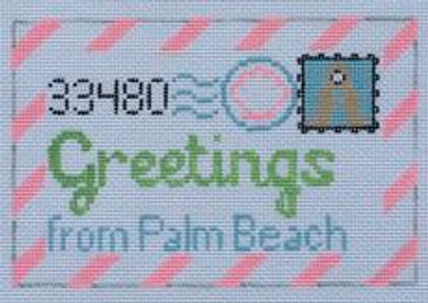 RD 184 Palm Beach Mini Letter 18M 3.5"x5.5" Rachel Donley Needlepoint Designs