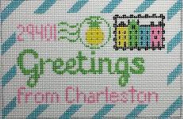 RD 198 Charleston Mini Letter 3.5"x5.5" 18M Rachel Donley Needlepoint Designs