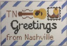 RD 299 Nashville Mini Letter 18M 3.5"x5.5" Rachel Donley Needlepoint Designs