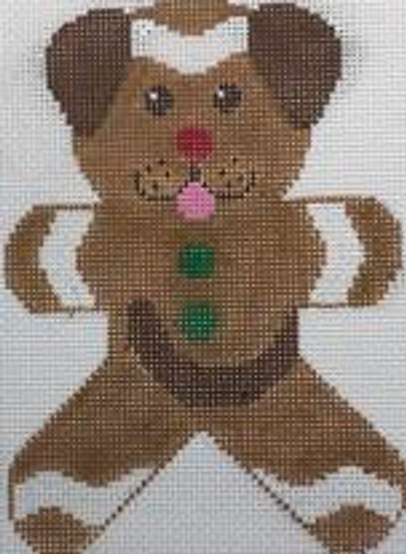 RD 200-6 Mini Gingerbread Dog  18M 5"x4" Rachel Donley Needlepoint Designs