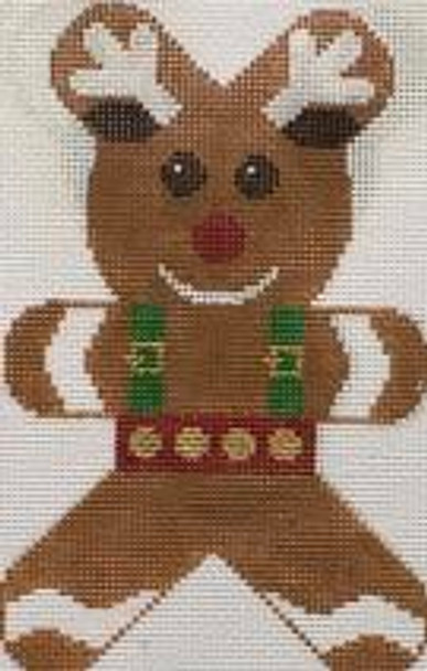 RD 200-9 Mini Gingerbread Reindeer  18M 5"x4" Rachel Donley Needlepoint Designs