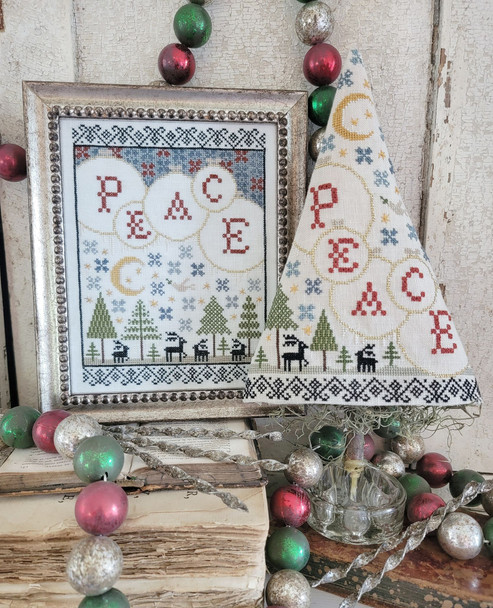 Fifth Day of Christmas Sampler and Tree Sampler 97W x 132H and Tree 119w x 154h Hello From Liz Mathews YT