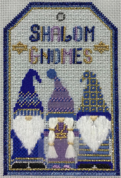 Tag Shalom Gnomes 5.5” x 3.75” 18 Mesh Sew Much Fun