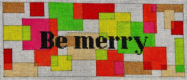 CH406BM Merry Words Series - Be Merry 3.5x9 18  Mesh 5.25 x 27  EyeCandy Needleart