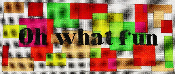 CH406OWF Merry Words Series - Oh What Fun 3.5 x 9 18  Mesh EyeCandy Needleart