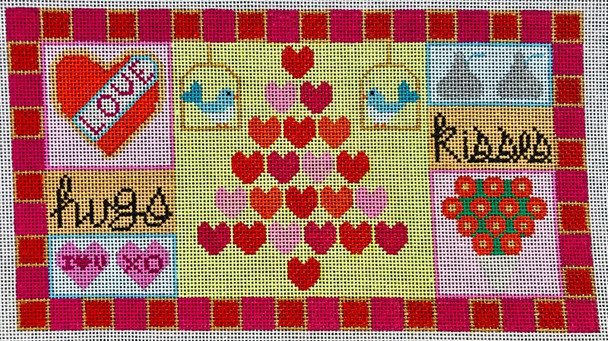 HO410 Valentine's Collage 5x9 18 Mesh EyeCandy Needleart