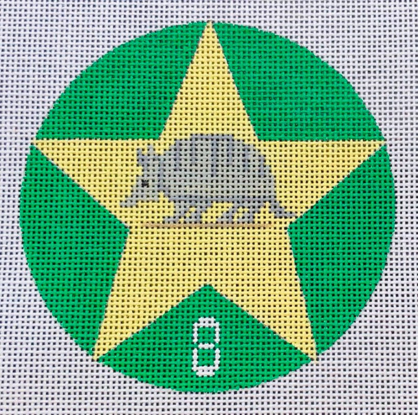 T-CH8 12 Days of Texas 8 - Armadillo  4" dia 18 Mesh EyeCandy Needleart