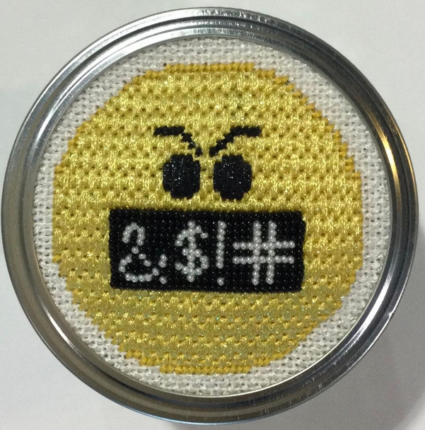 EMOJI ROUND Swearing 3.25” x 3.25” 18 Mesh Sew Much Fun