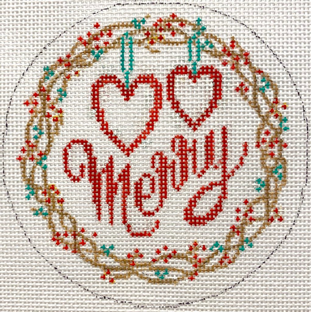 APX454 MERRY HEARTS 4” Round 18 Mesh Alice Peterson Designs