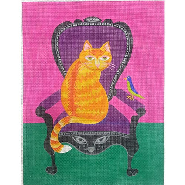 ZE706 Cat on a Velvet Chair  10″ x 13″  18 Mesh Zecca