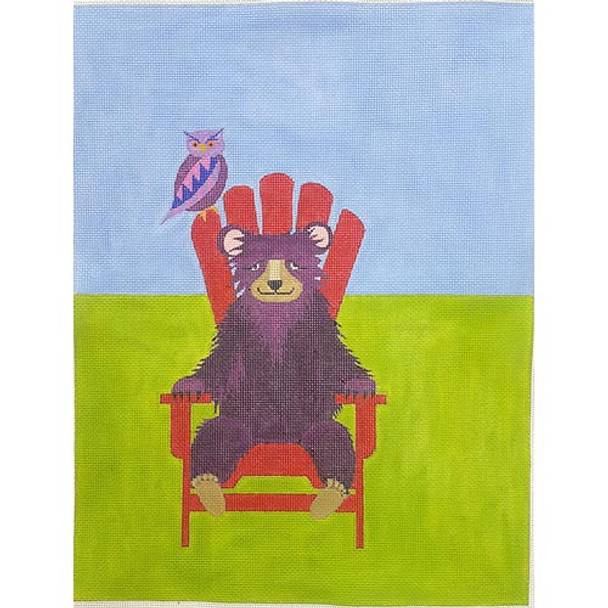 ZE708 Bear on an Adirondack Chair 10″ x 13″ 18 Mesh Zecca