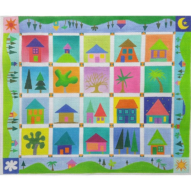 ZE714 Little Houses 12″ x 10″  13 Mesh Zecca