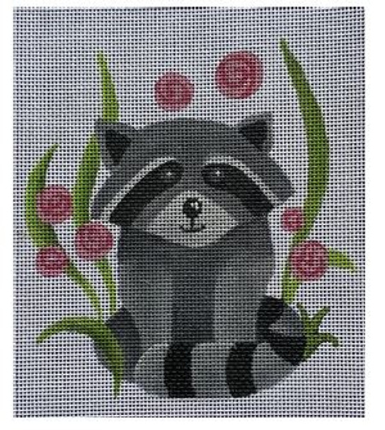 ME141 Woodland Raccoon 6"x5"  18 Mesh Madeleine Elizabeth 