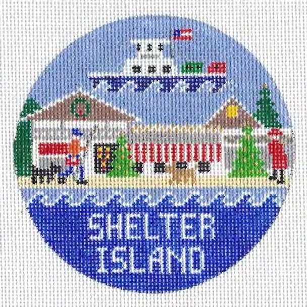 Shelter Island, NY 4.25 x 4.25 18 Mesh Doolittle Stitchery R347