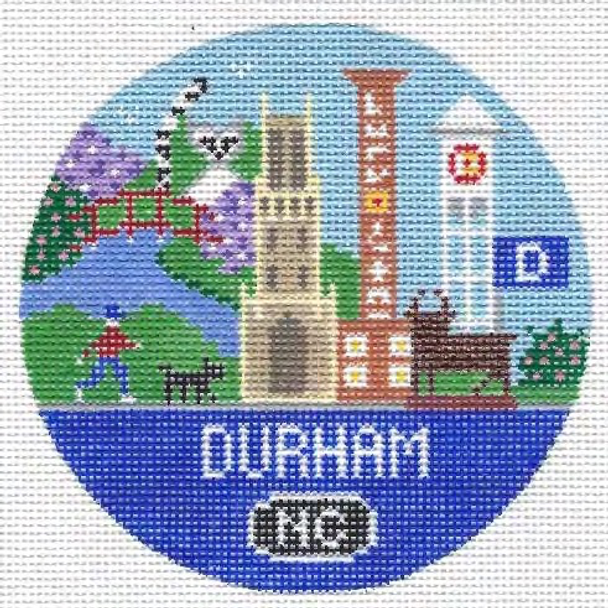 Durham, NC 4.25 x 4.25 18 Mesh Doolittle Stitchery  R355