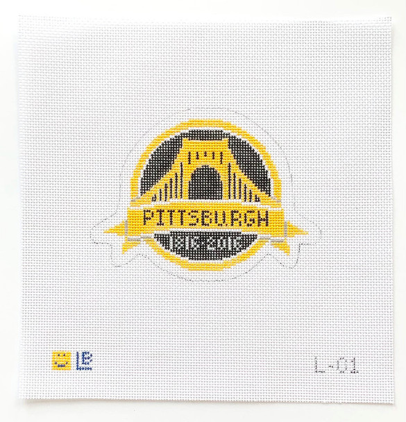 L-01 Pittsburgh Bicentennial 5wx3.75h 18 Mesh  LAUREN BLOCH DESIGNS