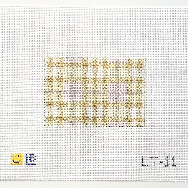 LT-11 Gold Plaid (Wedding) - Small Insert  3.5w x 2.25h 18 Mesh  LAUREN BLOCH DESIGNS