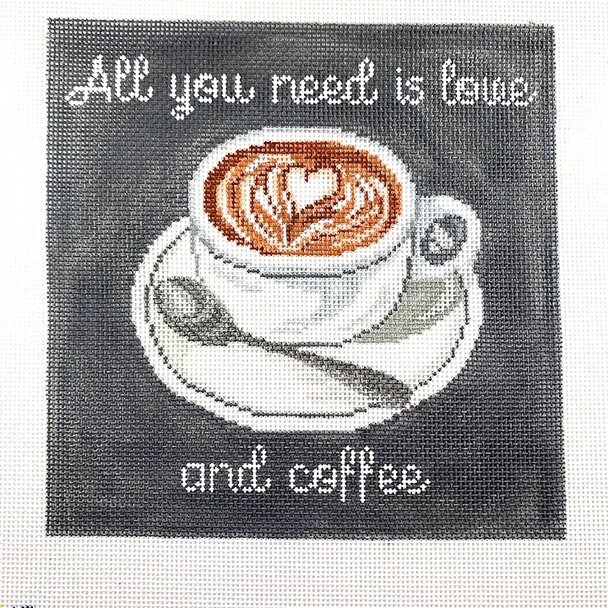 S-08 Love & Coffee 6.25w x 6.25h 18 Mesh LAUREN BLOCH DESIGNS