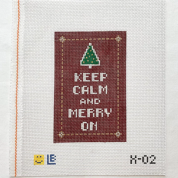 X-02 Keep Calm & Merry Ornament 3.75w x 6.5h 13 Mesh LAUREN BLOCH DESIGNS