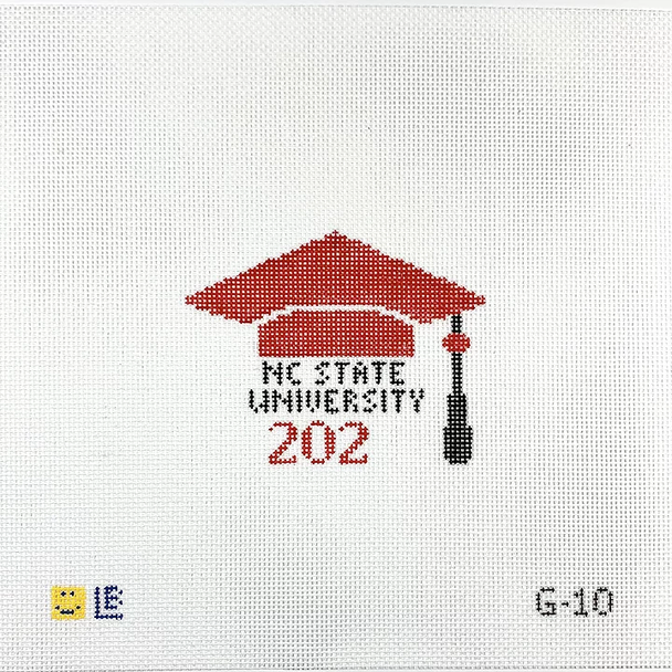 G-10 Graduation Cap - NC State University (NC) 3.5w x 3h  18 Mesh  LAUREN BLOCH DESIGNS