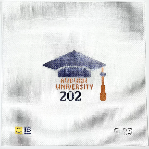 G-23 Graduation Cap - Auburn University (AL) 3.5w x 3h  18 Mesh LAUREN BLOCH DESIGNS