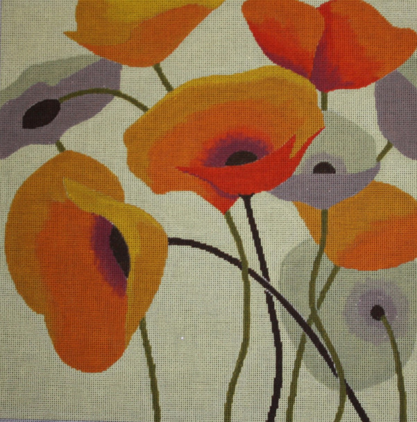 ASIT016-13 Poppies 12 X 12 13 Mesh A Stitch In Time