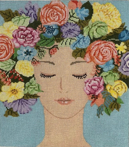 ASIT078-18 Floral Face 9X10 18 Mesh A Stitch In Time