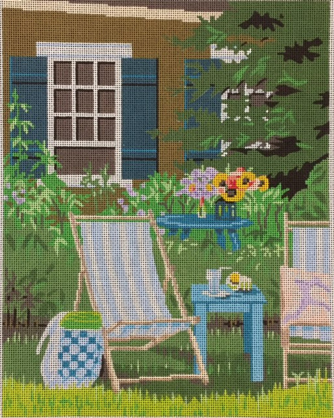 ASIT117 Porch Striped Chair 8.5 X 11 18 Mesh A Stitch In Time